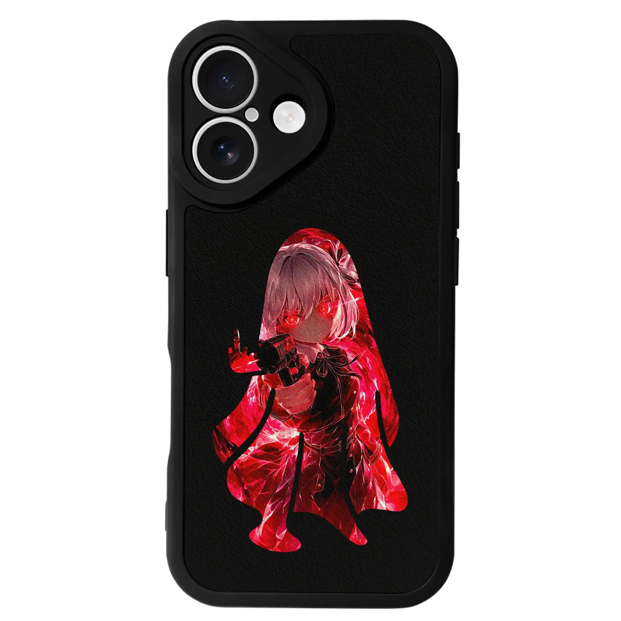 リコリス・リコイル グッズ,錦木千束 - IPhone 16シリーズ対応 ・ シリコンスマホケース ・ レザー調 ・ 高精度フィット ・ 耐衝撃 ・ ワイヤレス充電対応 ・ 精密カット